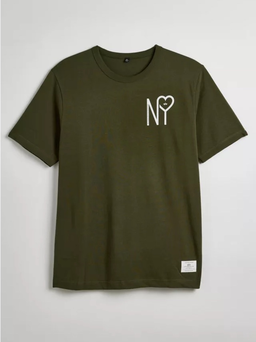 Olive Green NY Heart Graphic Tee